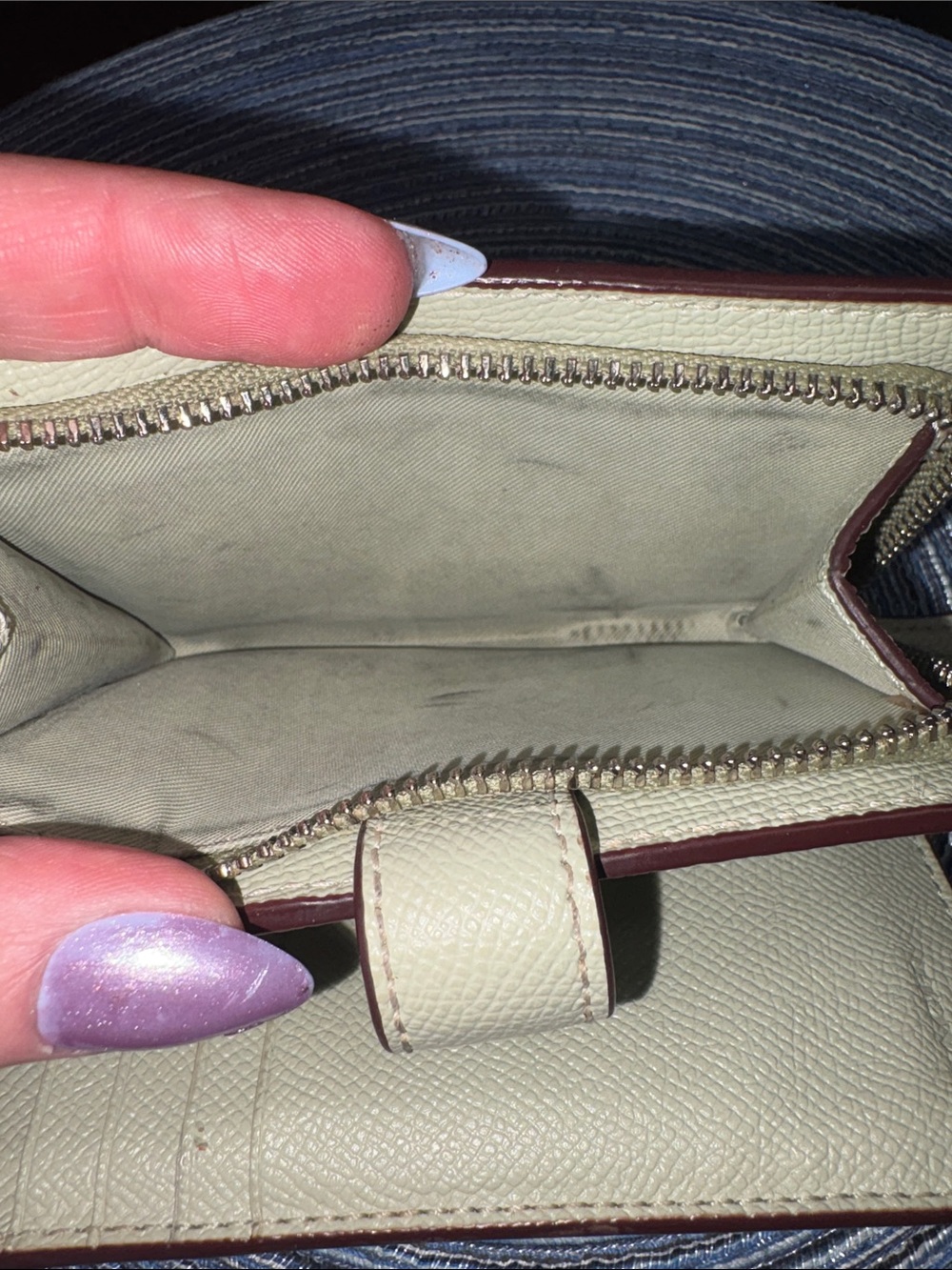 COACH Pebbled Leather Wallet in Mint Green - Picture 6 of 9
